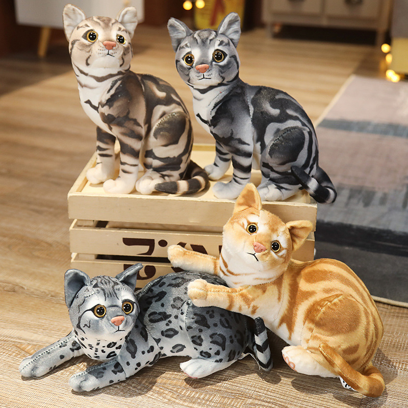 仿真喵星人公仔猫咪玩偶毛绒玩具花猫摆件布娃娃生日礼物儿童女孩