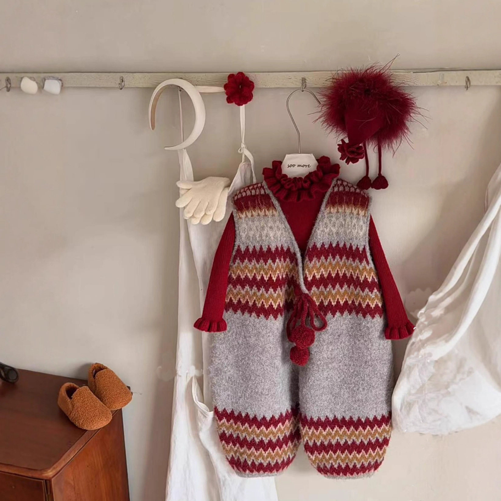 秋冬新年红色女童套装婴幼儿衣服女宝宝背带裤针织毛线裤宝宝毛衣,童装/婴儿装/亲子装,毛衣/针织衫,淘宝优惠券,粉丝福利购,淘宝优惠卷