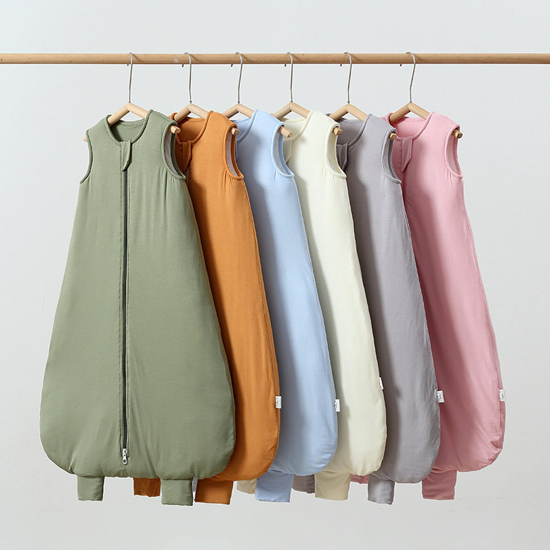 儿童背心分腿睡袋加厚夹棉连体衣婴幼儿防踢被吸湿无袖秋冬款保暖