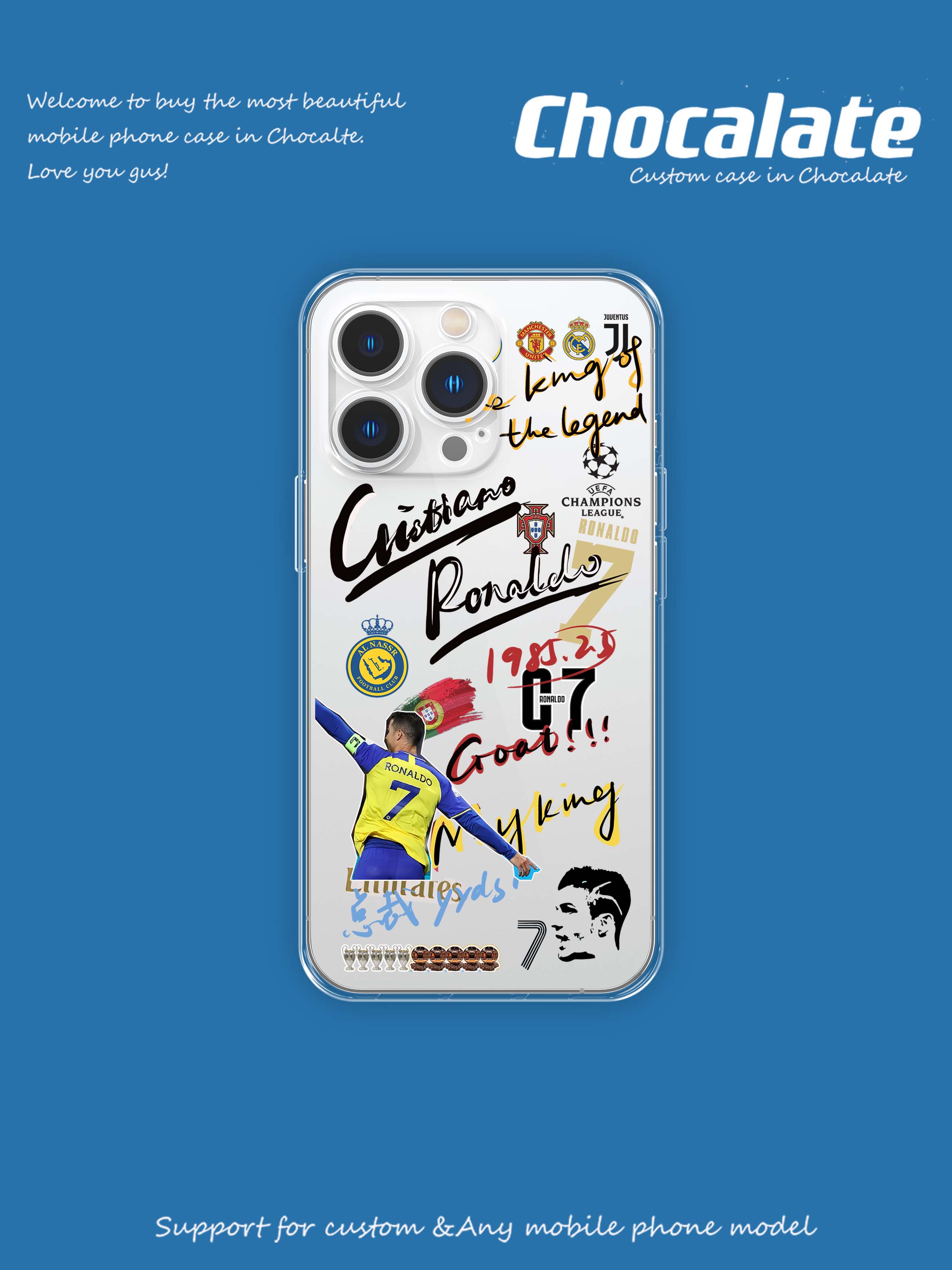 利雅得c罗原创7号涂鸦手机壳