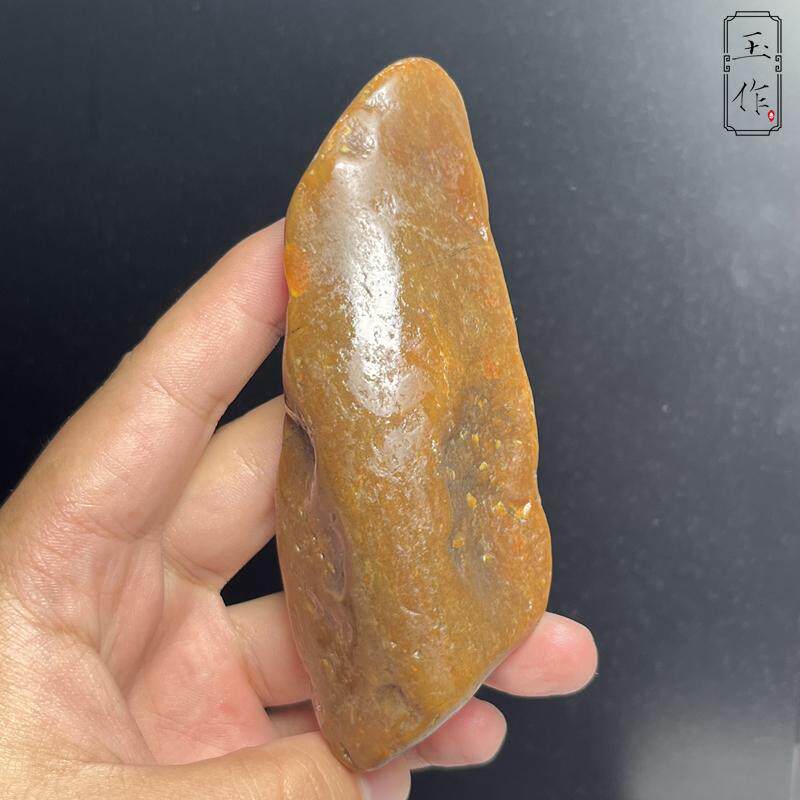 玉奕z3新疆和田玉籽料黄沁原石伴生洒金皮原石原料溯源图非卖链接