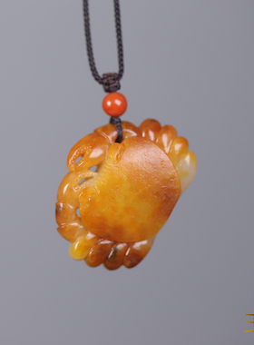 玉奕新疆和田玉籽料8.7克苏工典藏精品螃蟹八方来财玉坠挂件玉坠