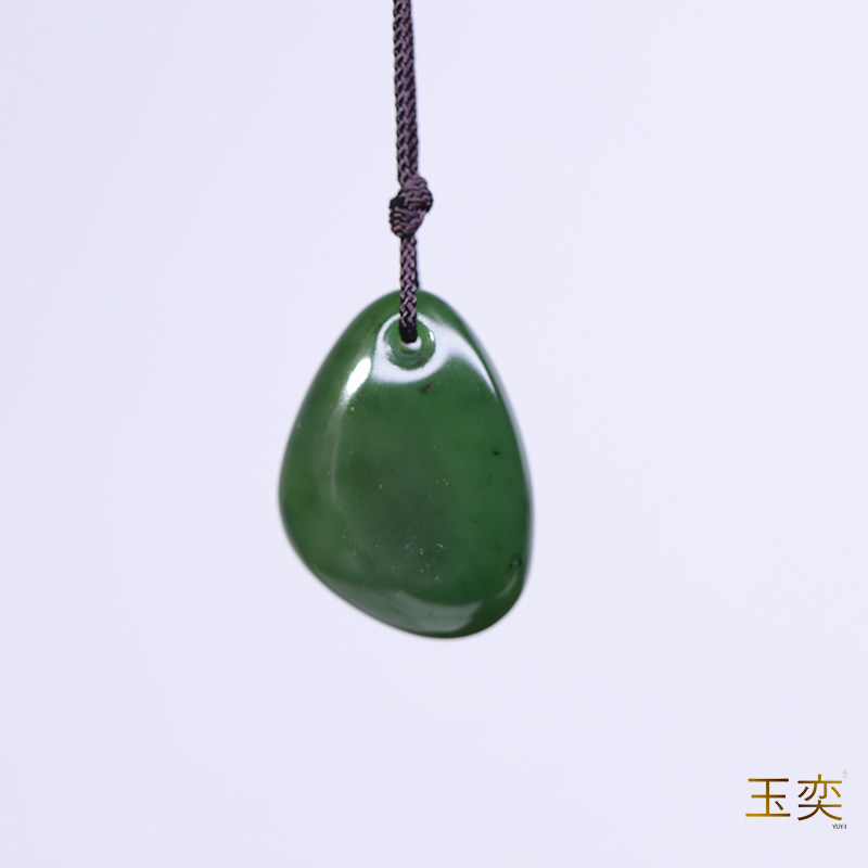 玉奕新疆和田玉籽料7.9克碧玉仿古随型无事牌男女挂件玉吊坠配饰