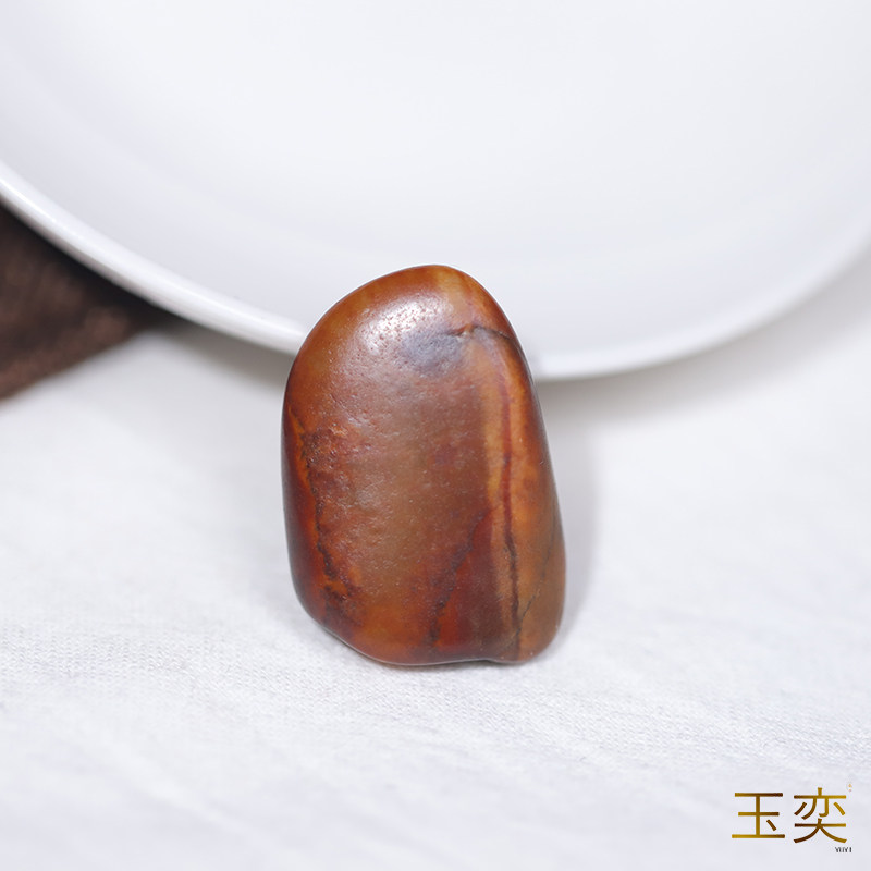 玉奕玉雕工作室10克新疆和田玉籽料黄沁独籽原石玩料手串籽玉牌籽