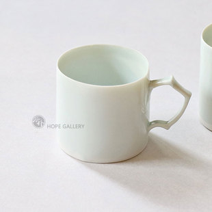 后朴展厅现货日本陶艺家寒川义雄手作青白瓷咖啡杯茶杯茶具