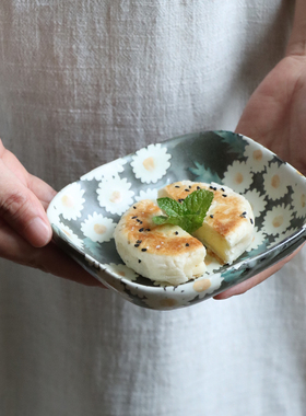 后朴展厅现货日本陶艺家相川kurumi手绘花卉主人杯甜品盘餐具茶具