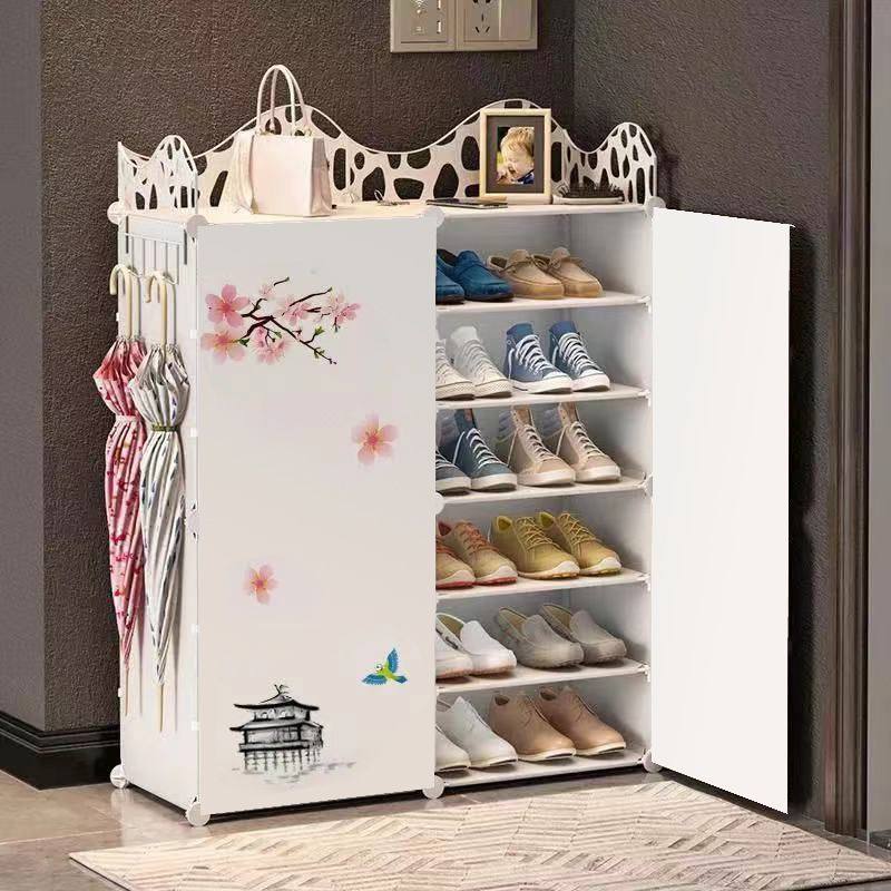 鞋架小窄门口塑料家用多层鞋架子简易入户门鞋柜出租房用折叠收纳