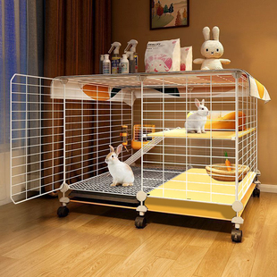 纳晶晶兔笼子家用大号带厕所自动清粪室内养兔子养殖专用铁丝网笼