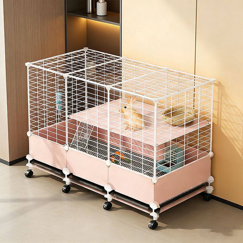 防喷溅兔笼家用新型养兔子专用大号荷兰猪豚鼠笼子带厕所自动清粪