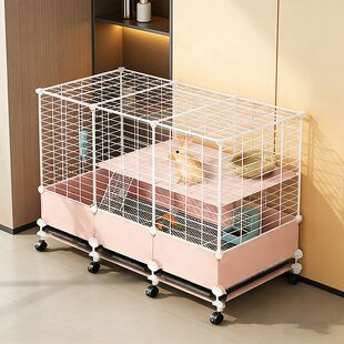 防喷溅兔笼家用新型养兔子专用大号荷兰猪豚鼠笼子带厕所自动清粪