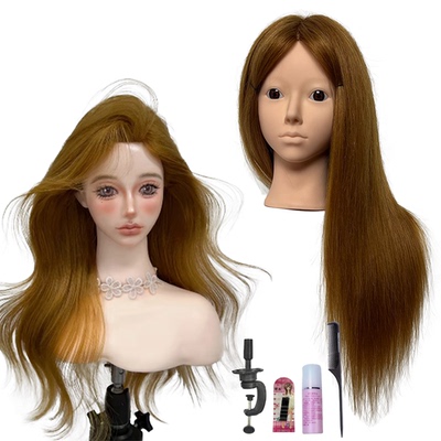 混合发盘发编发妆造头模可烫卷