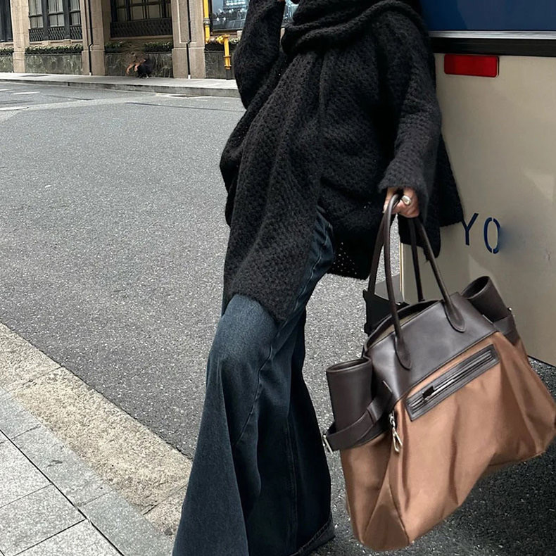 手提铂金包撞色大包大气