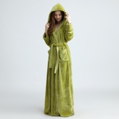 加厚珊瑚绒睡衣加绒加长款 睡袍女秋冬季 超长到脚踝男士 浴袍法兰绒