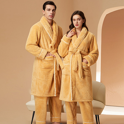 睡袍男女秋冬季情侣睡衣加厚浴袍