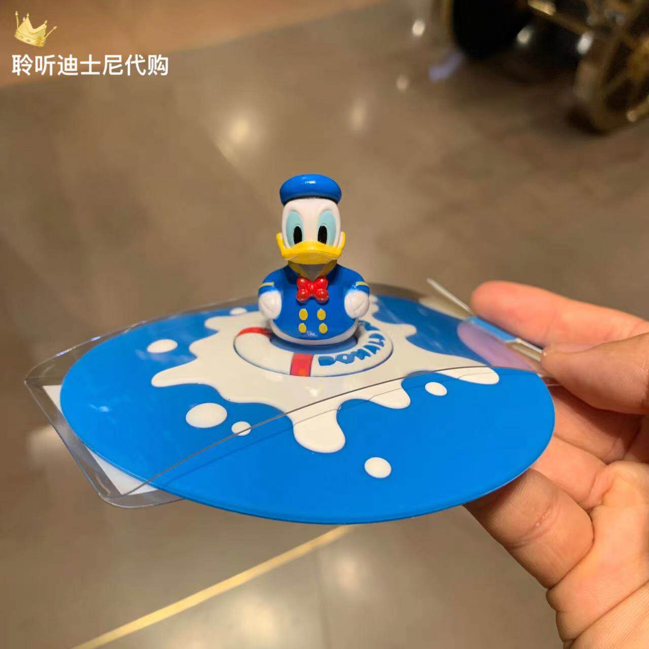 上海迪士尼国内代购唐老鸭游泳鸭卡通立体马克杯盖硅胶杯盖子礼物