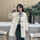 2025新款 韩版 洋气百搭小个子定制牛角扣双面羊毛大衣5613