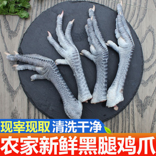 鸡爪新鲜生鸡肉500g农家散养当天现杀草鸡黑腿土鸡脚商用生鲜鸡肉