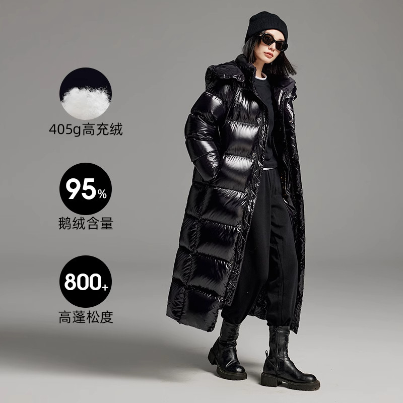 95%白鹅绒羽绒服女冬季新款加厚超长款女休闲大码爆款极寒服