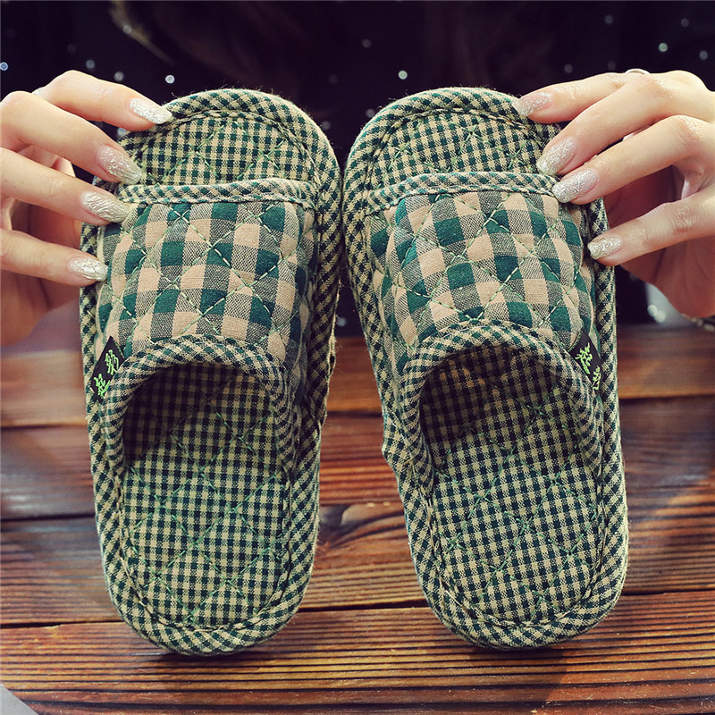 卡通布艺布底儿童拖鞋可爱