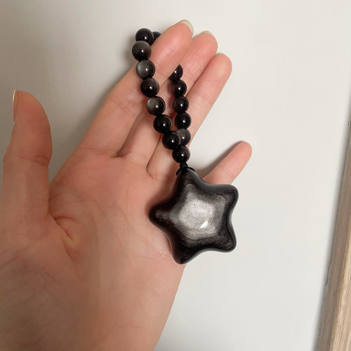 天然银曜石星星手捻银曜石水晶星星潮玩手办