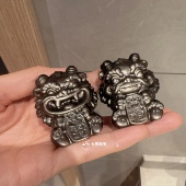 天然银曜石开运龙暴富龙摆件潮玩手办招财猫