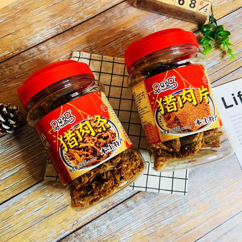 马特产家庭即食罐装猪肉条