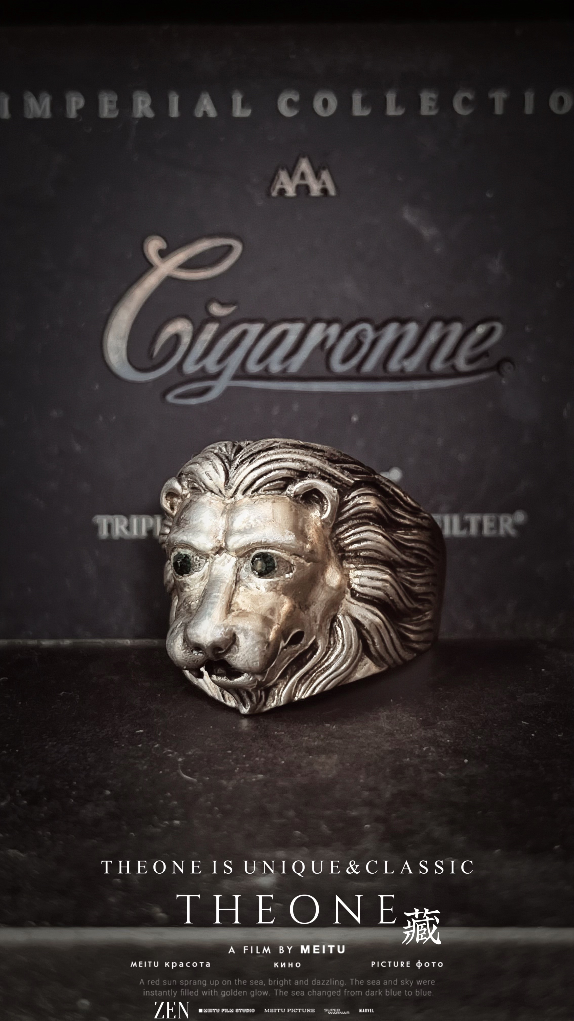 THEONE罕见古董孤品欧洲纯手工古希腊雄狮风格纯银戒指绅士指环
