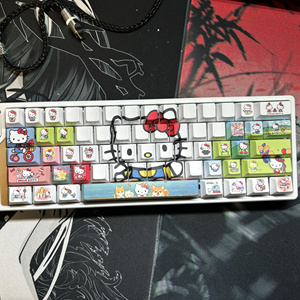 HelloKitty三款键帽侧刻透光适配Wootingez63made68美加狮rs7雨75