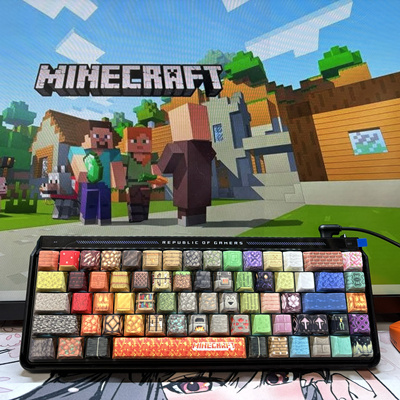 我的世界主题侧刻透光键帽原高pbt适配Wooting Ez63mad68迈从87等