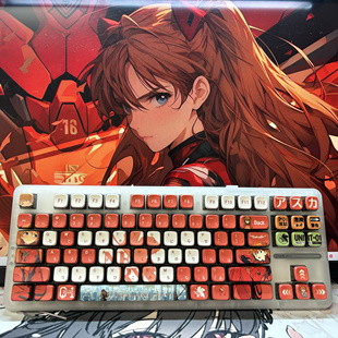 EVA明日香四面透光布丁键帽适配wootingez63mad68rs6rs7迈从87等