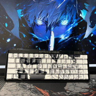 五条悟侧刻字透键帽原厂适配WootingEz63made68美加狮rs7迈从87等