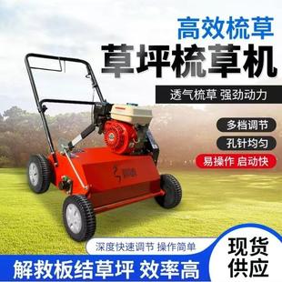 新款草坪梳草机草地枯草梳理养护机手推式汽油动力切根打理维护机