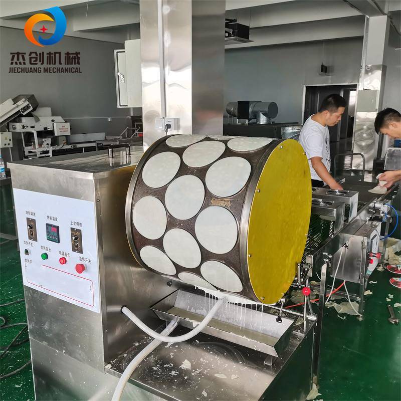 燃气型春卷皮机 单双排烤鸭饼机器 自动上浆一次成熟烤鸭饼机