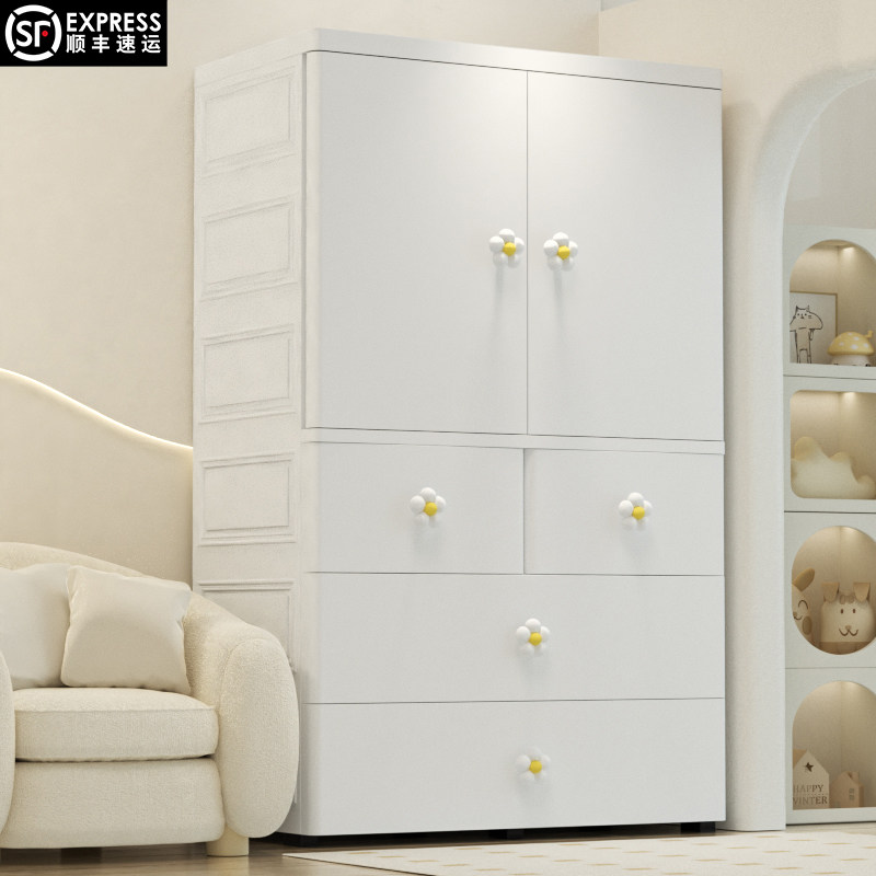 特大号加厚儿童衣柜家用卧室简易双开门组装婴儿收纳柜宝宝小衣