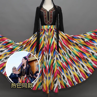 新疆艾德莱斯大裙摆演出服舞蹈服