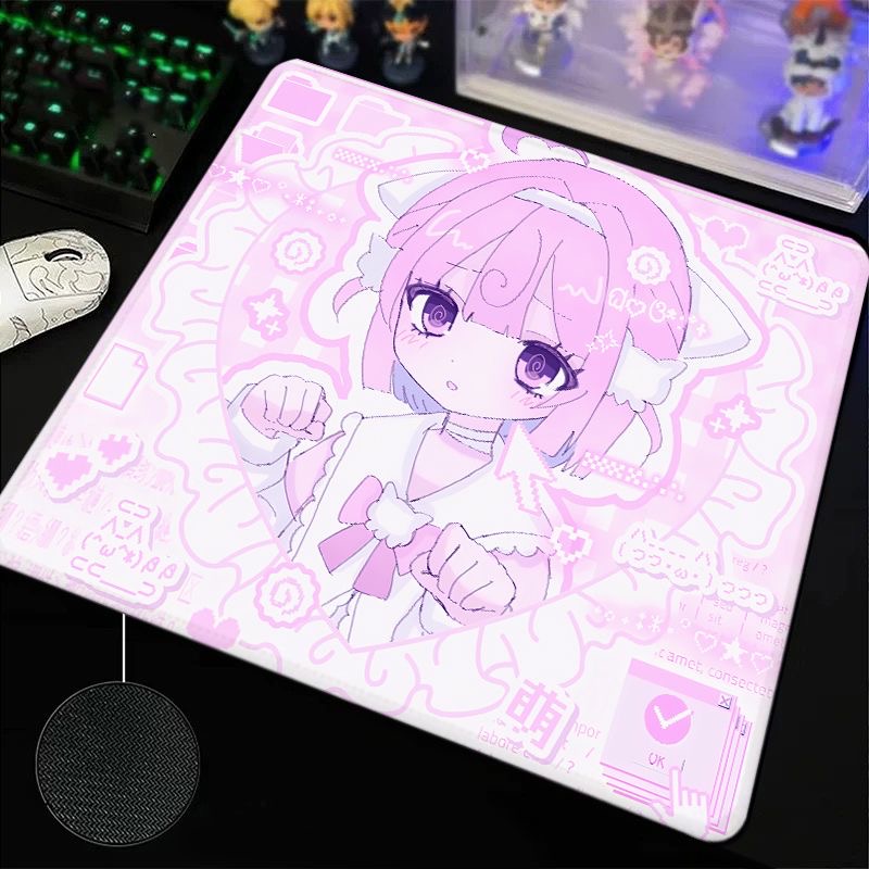 PIXEL可爱萌系插画二次元可爱周边插画动漫电竞游戏鼠标垫桌垫女