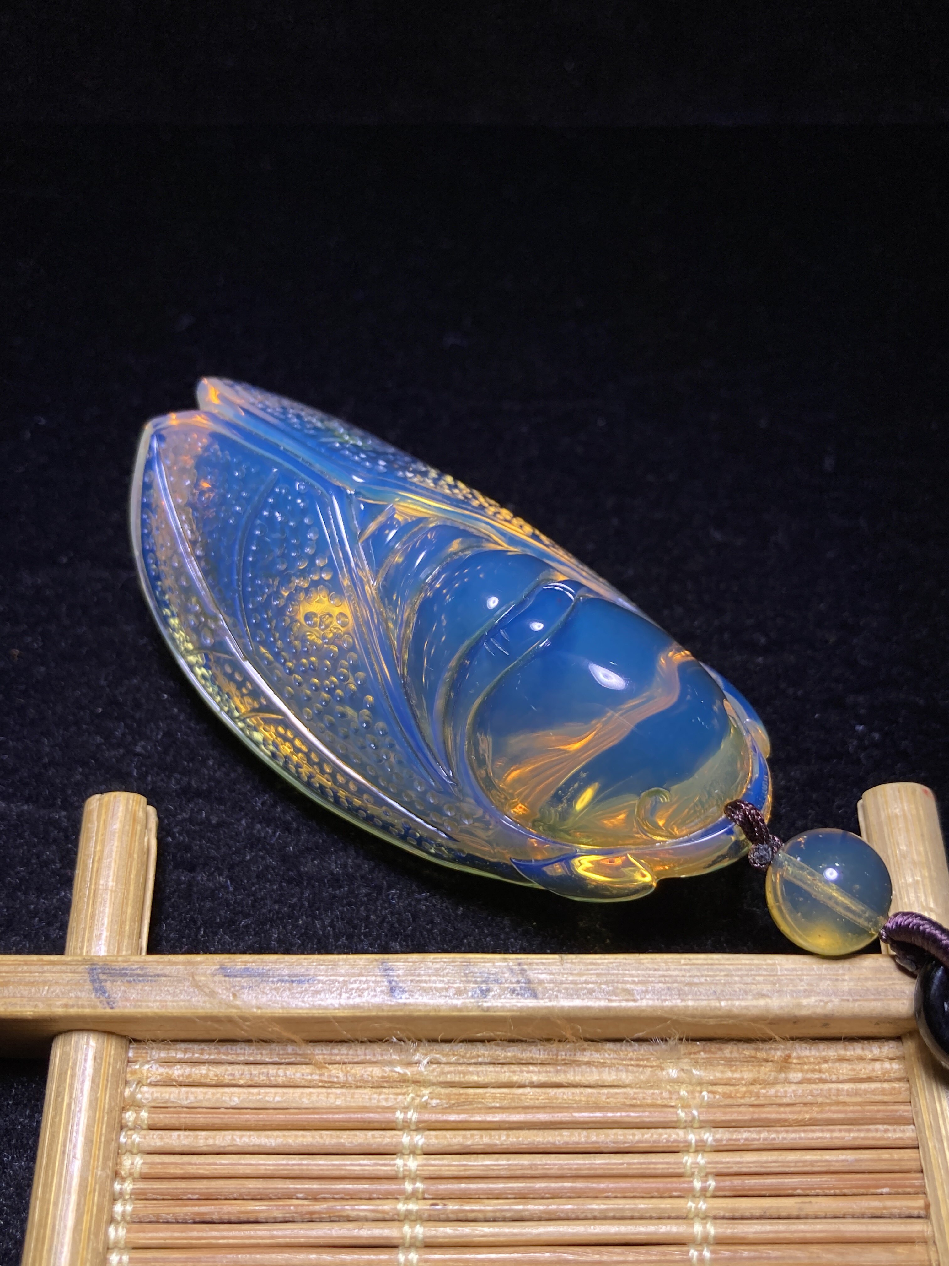 缅甸精品琥珀高蓝蝉