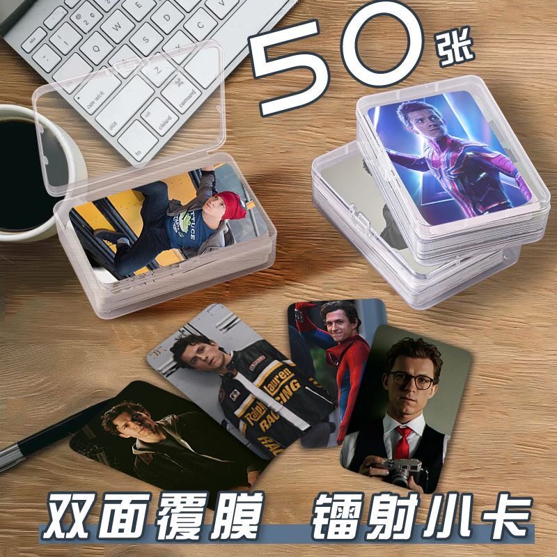 荷兰弟蜘蛛侠小卡收纳盒周边同款三寸LOMO卡圆角卡应援物料卡膜图片