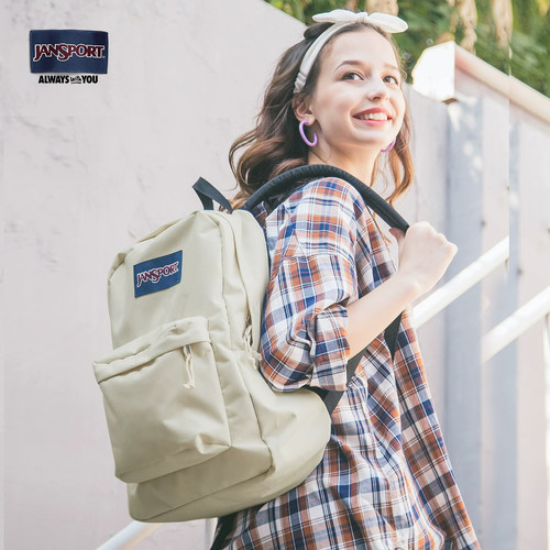JanSport25年新款奶漾女学生书包轻便户外双肩背包通勤电脑背包