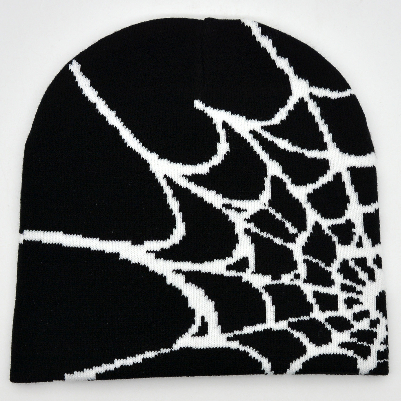 thumbnail for Amazon explosive Y2K gothic spider web jacquard knit hat men and women hip hop thermal beanie cold hat