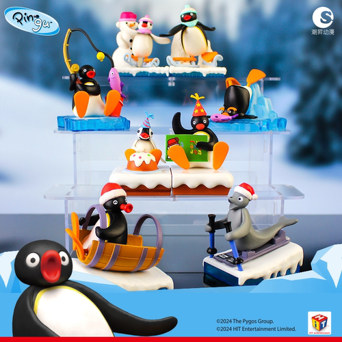 正版PINGU企鹅家族微缩场景盲盒