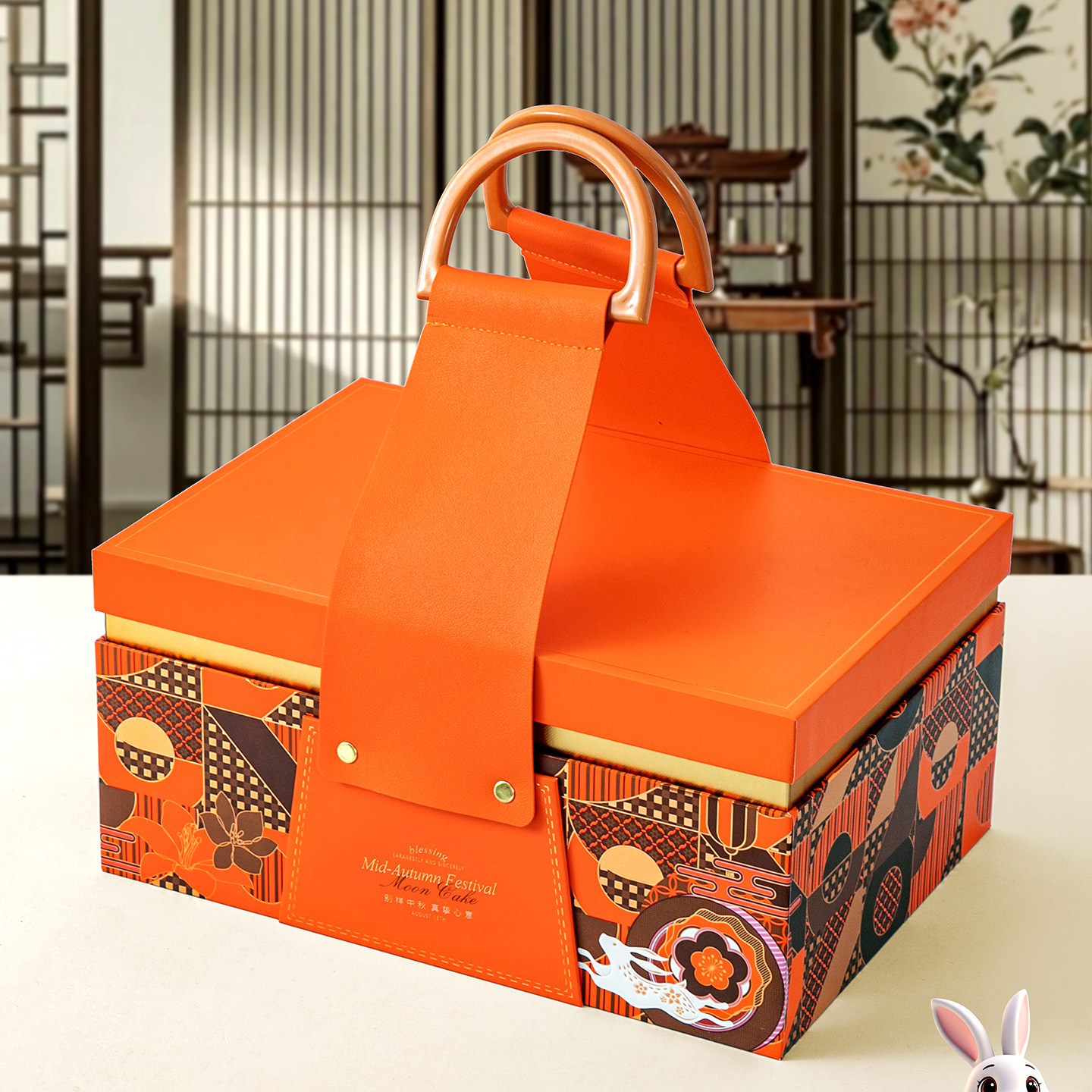 2026新款中秋节高档红酒月饼双层礼盒包装盒空盒定制logo现货批发