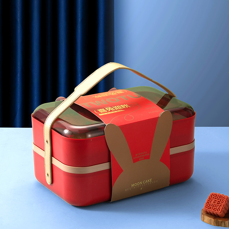 中秋月饼礼盒包装盒高档手提空水晶盒酒店商务定制通用现货批发