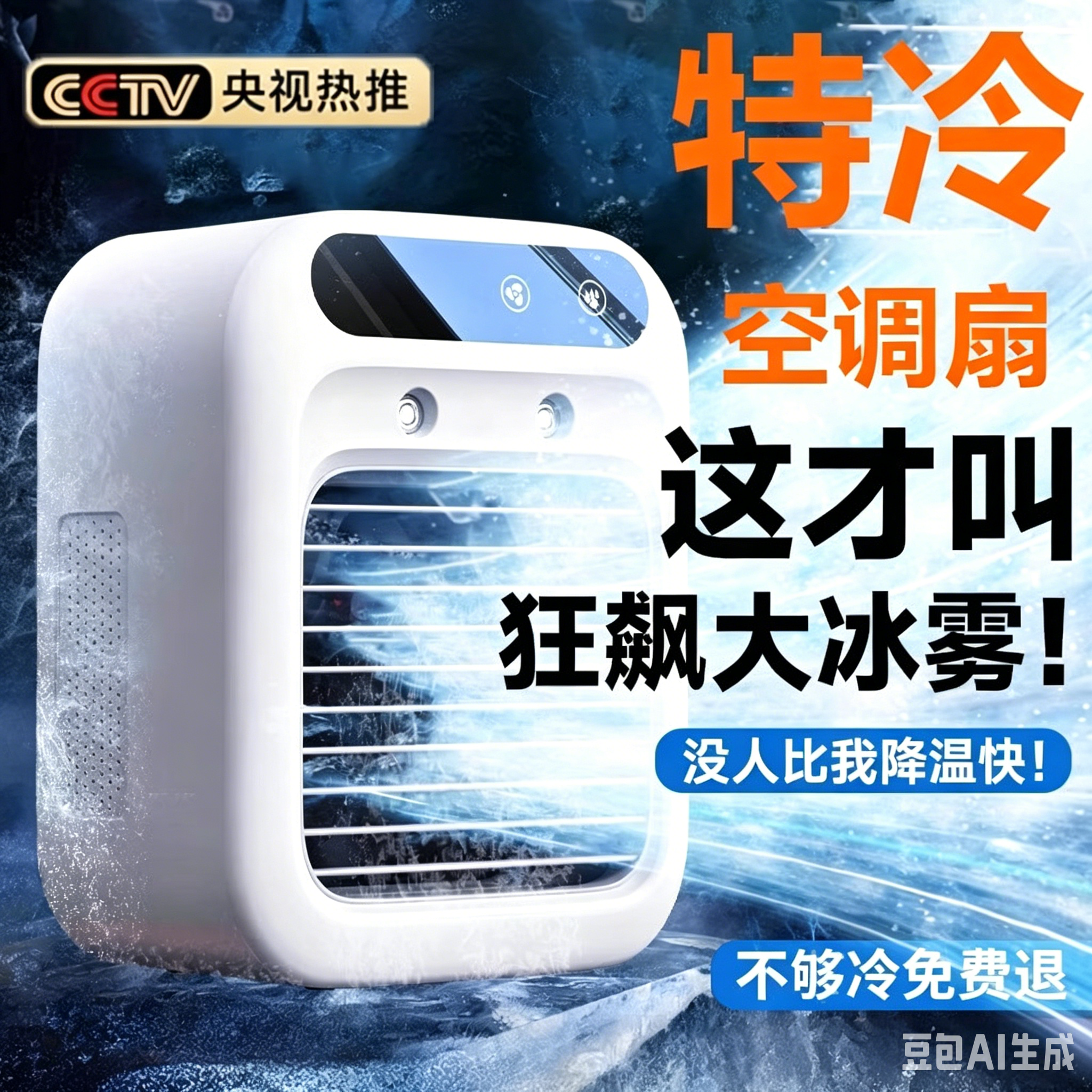 2026新款冷风机小型家用静音加湿电风扇桌面移动水冷空调扇ZY
