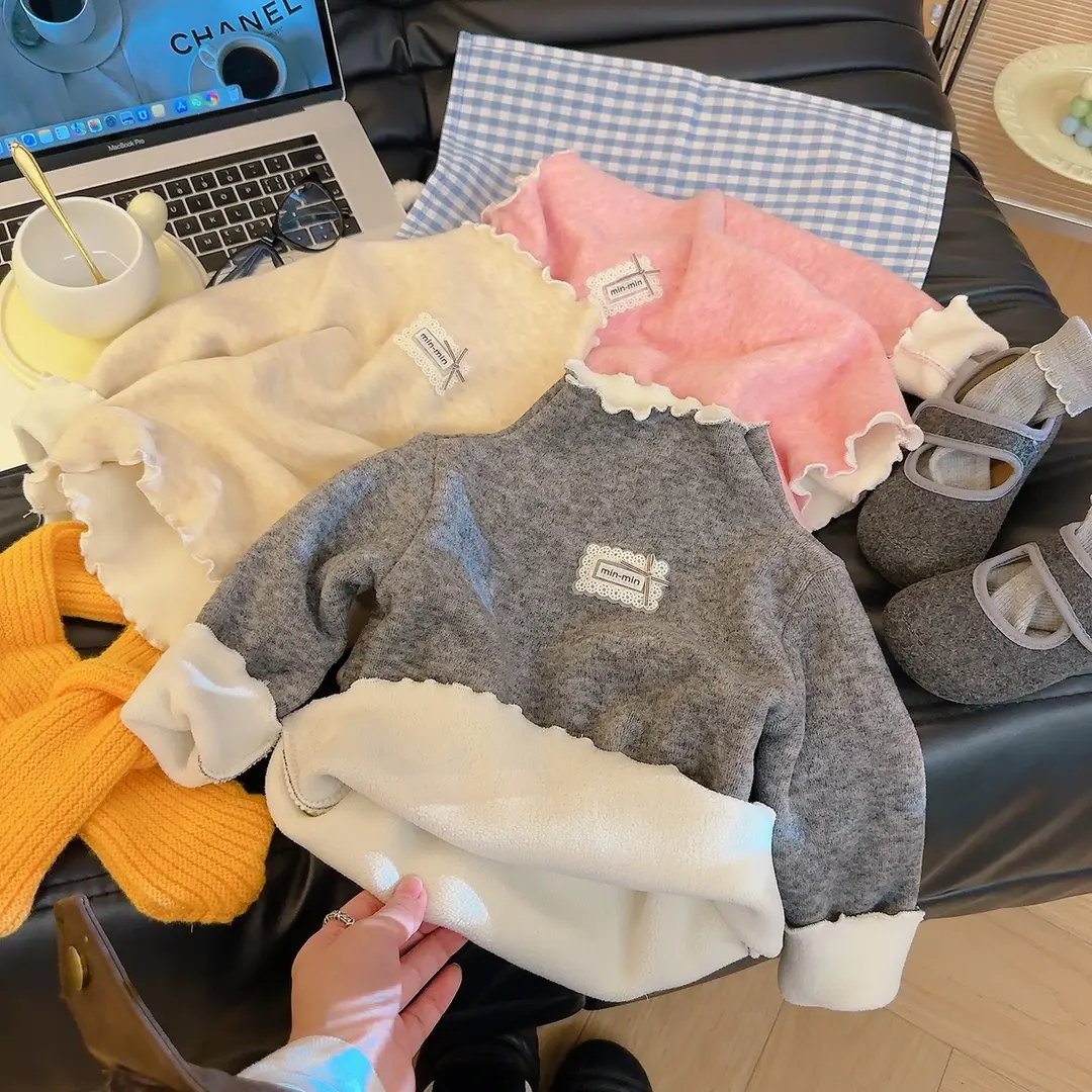 【大额优惠】女童打底秋冬新款炫彩考拉绒加厚打底衫女童保暖ZY