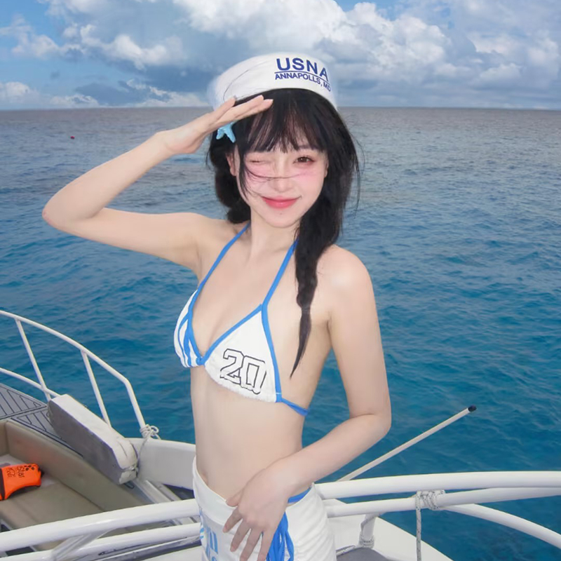 海边度假字母印花水手帽子女甜美拍照cos护士帽英伦风船长海军帽