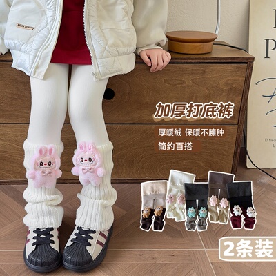 女童打底裤秋冬拼接袜套