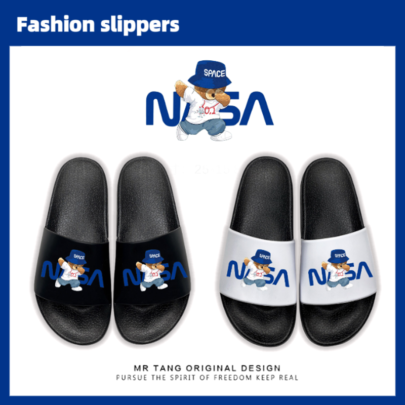 nasa联名潮牌小熊拖鞋男夏外穿家居情侣网红时尚防滑软底凉拖鞋女