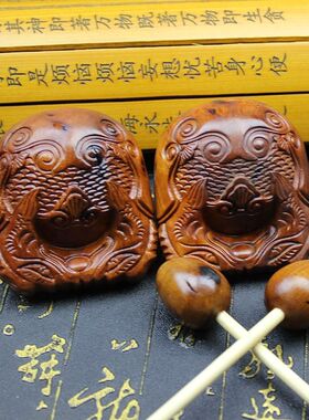 新款天然雷击枣木木雕木鱼实木家用老式摆件打击静心解压音质清脆