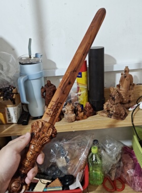 道用品枣木龙虎天师剑实木一体雕刻浮雕太极七星六星紫薇讳天罡讳